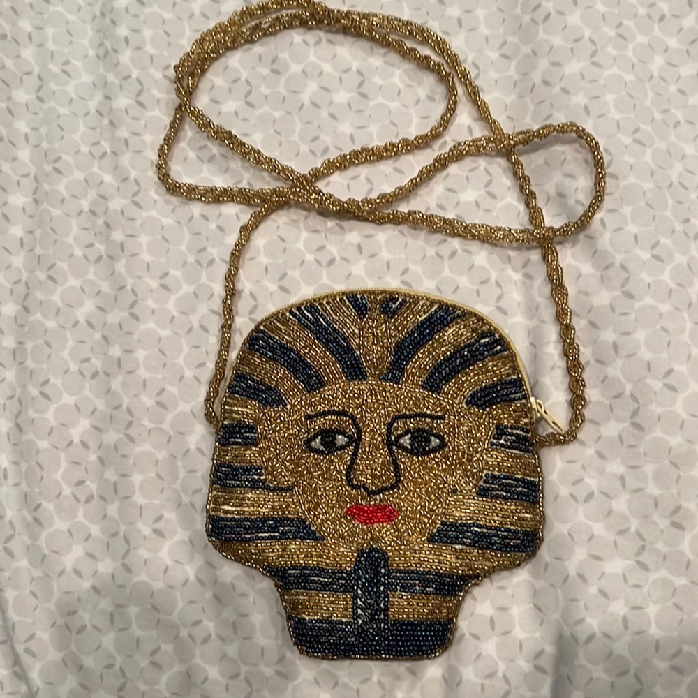 Small beaded Egyptian evening bag